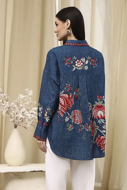 Brown Cotton Floral Printed Shirt image number 3