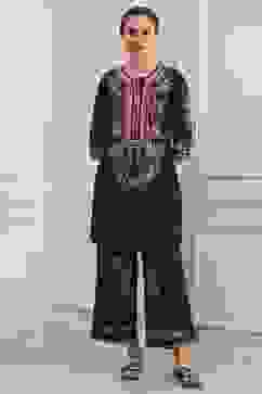 Brown Cotton Printed Straight Kurta Set image number 6