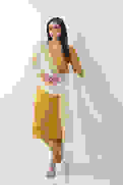 Off White Art Silk Dupatta image number 0