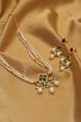 White & Green Gold Plated Brass Beaded Jewellry Set image number 0