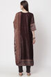 Multicolour Velvet Unstitched Suit Set image number 4