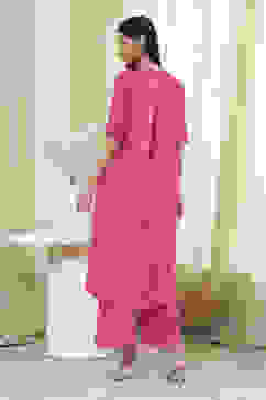 Blush Pink Straight Kurta Set image number 4