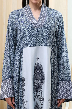 Blue & White Jalabiya Kaftan image number 1