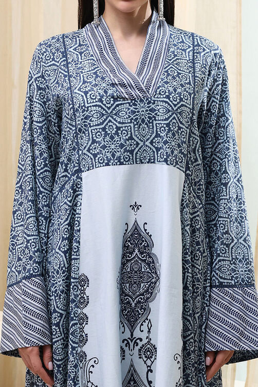 Blue & White Jalabiya Kaftan image number 1