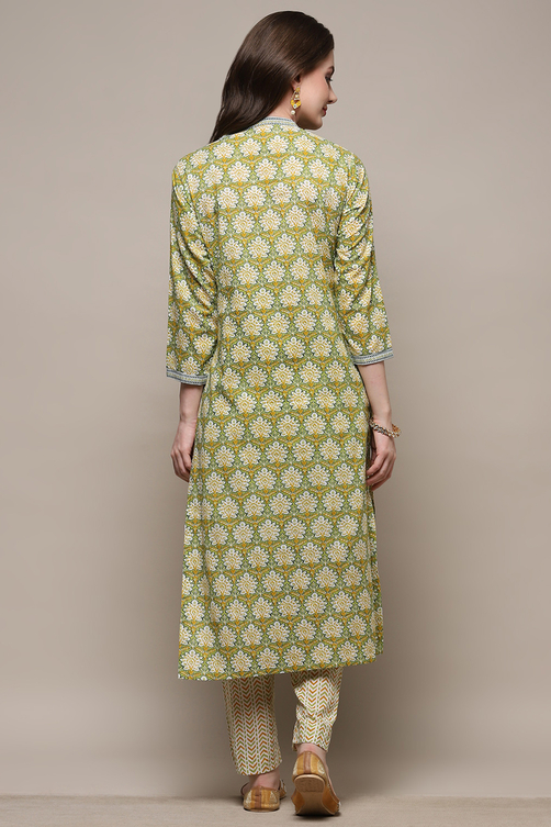 Blue Cotton Screen Printed Unstitched Suit Set image number 6