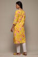 Pink Cotton Straight Printed Kurta image number 4