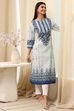 Blue Cotton Printed Straight Kurta image number 0