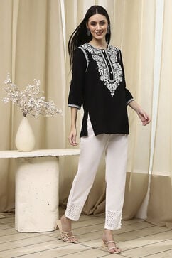 Black Straight Short Kurta image number 0