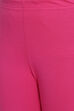 Hot Pink Cotton Lycra Solid Leggings image number 1