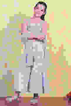 Lavender Cotton Strappy Blouse & Sharara Set image number 0