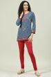 Camel Cotton Blend Solid Churidar image number 5