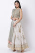 Olive And Ivory Poly Cotton Lehenga Set image number 0