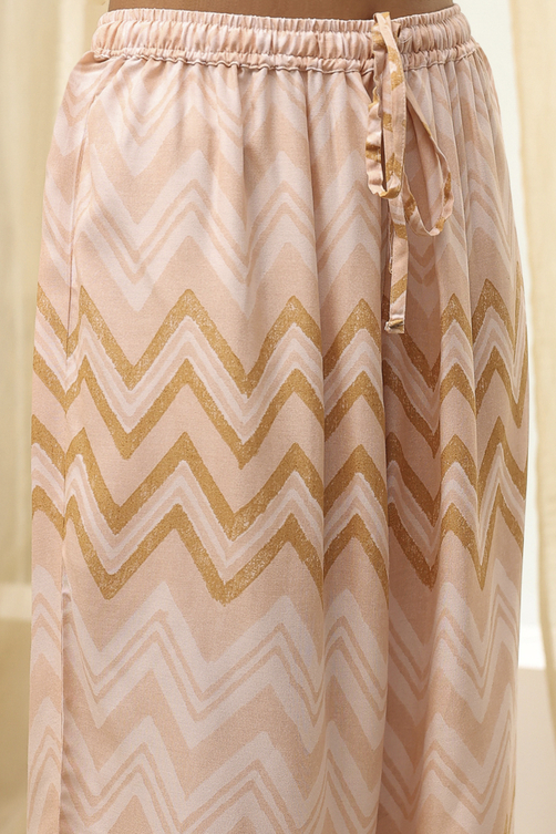 Blue and White Cotton Straight Suit Set image number 2