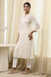 Off-White Embroidered Straight Kurta image number 2