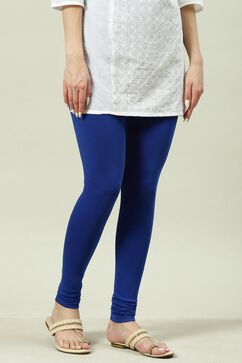 Royal Blue Cotton Lycra Churidar image number 2
