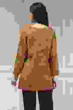 Mustard Red Polyester Straight Printed Short Kurta image number 3