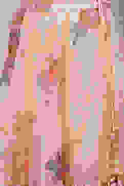 Coral Cream Poly Cotton Lehenga Set image number 3