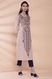Blue Cotton Straight Printed Kurta image number 3