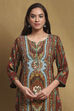Brown Hand-Block Printed Straight Kurta image number 1