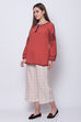 Maroon Viscose Solid Kurta Palazzo Set image number 0