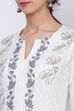 Off White Cotton Straight Kurta Palazzo Suit Set image number 1