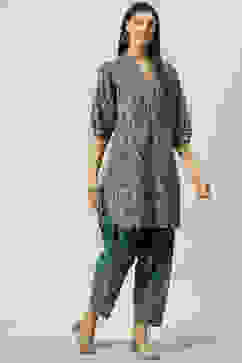 Sage Green Cotton Straight Kurta Salwar Pant Suit Set image number 0