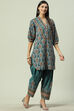 Red Cotton Straight Kurta Salwar Pant Suit Set image number 0