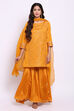 Yellow Art Silk Kurta Garara Suit Set image number 2