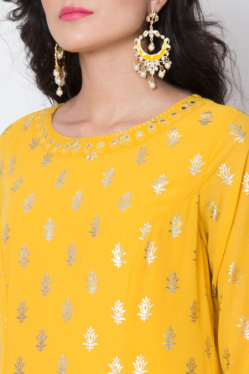 Fuchsia Art Silk A-Line Printed Kurta Dress image number 1