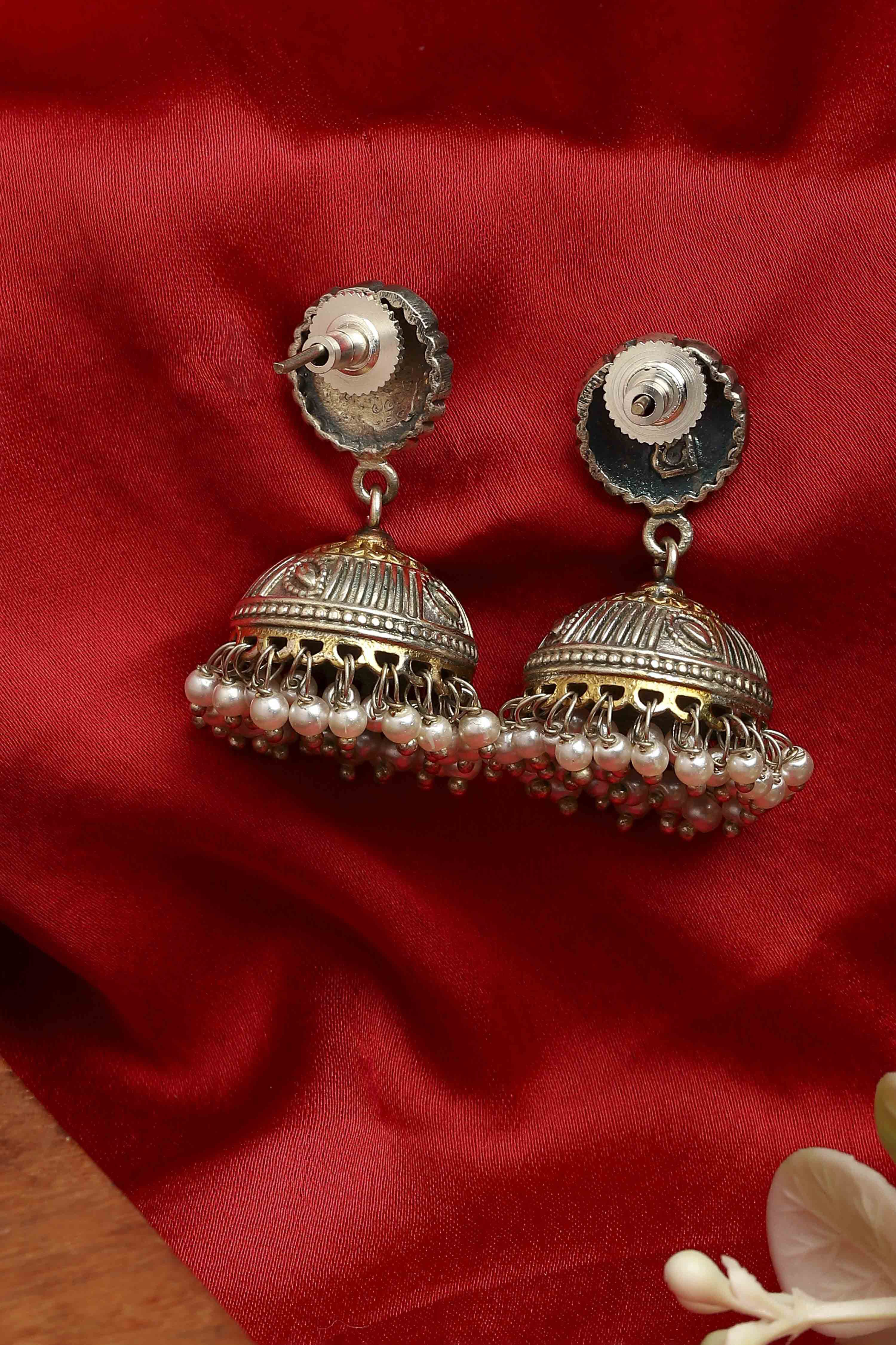 Oxidised Gold Brass Jhumka image number 2