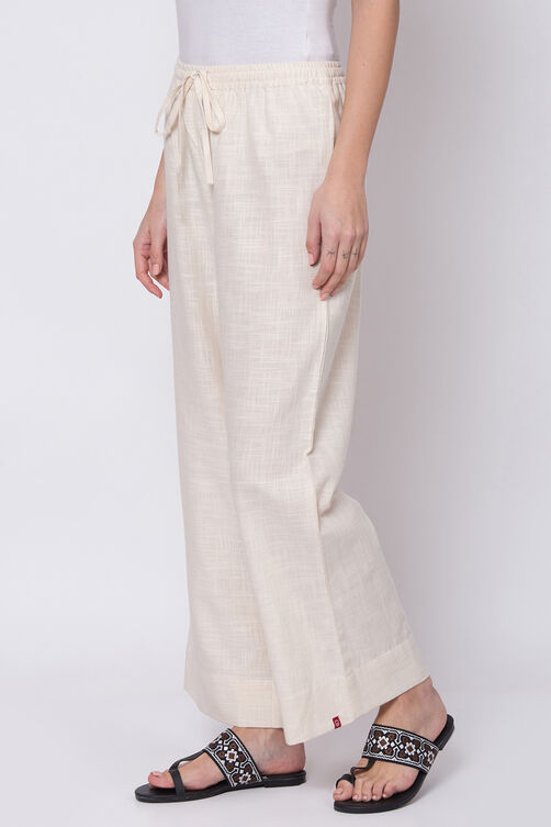Ivory Eco Cotton Palazzo Pants image number 1