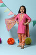 Pink Cotton Straight Kurta Salwar Suit Set