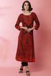Orange Rayon Straight Kurta image number 0