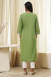 Light Pink Cotton Straight Kurta image number 3