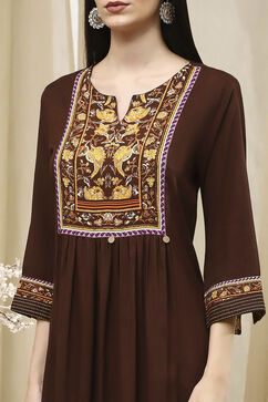 Brown Rayon Viscose Narrow Suit Set image number 1