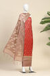 Black Cotton Printed Embroidered Unstitched Suit Set image number 4