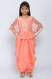 Salmon Peach Silk Two Piece Set image number 0