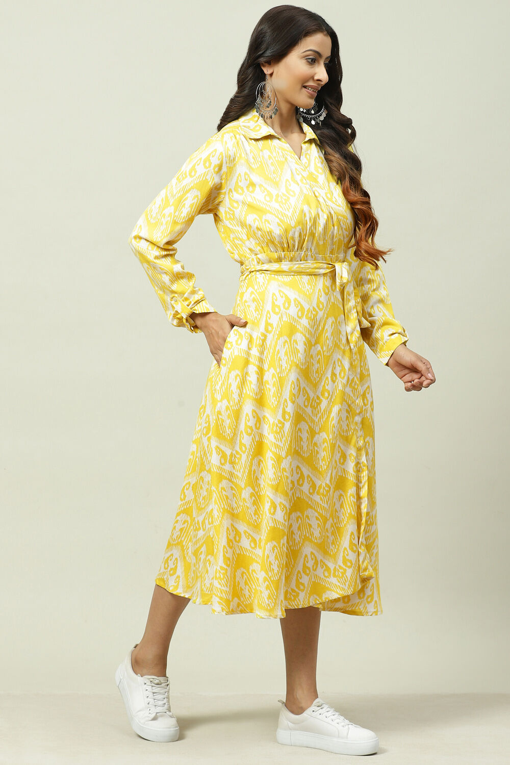 Lemon Cotton Fusion Wear image number 2