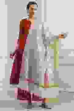 Cream Polyester Yarndyed Dupatta image number 1