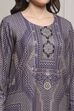 Blue Polyester Straight Printed Kurta Pants Set image number 1