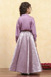 Purple Polyester Dyed Relaxed Lehenga Set image number 4
