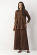 Brown Cotton Flared Palazzo image number 0