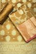 Green Chanderi Silk Printed Unstitched Suit Set image number 0