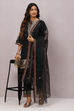 Off White Cotton Viscose Straight Kurta Narrow Palazzo Suit Set image number 6