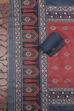 Blue Chanderi Printed Unstitched Suit Set image number 4
