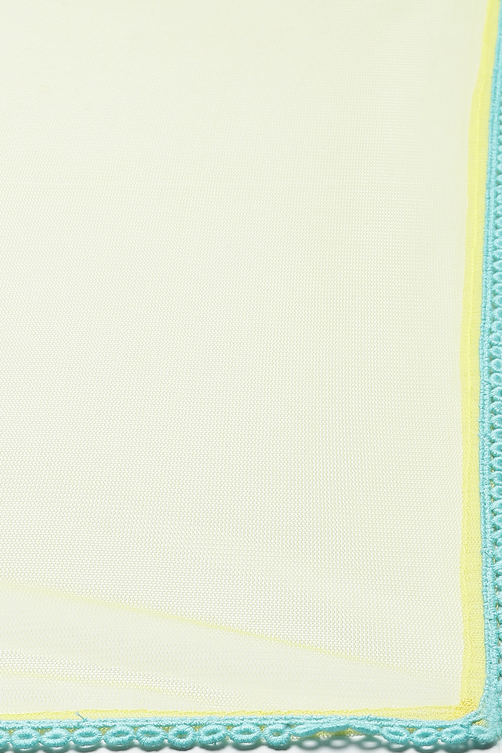 Turquoise Yarndyed A-Line Kurta Regular Pants Suit Set image number 2