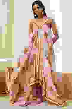 Beige Floral Printed Strappy Relaxed Maxi Dress image number 0