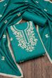 Wine Chanderi Thread Work Unstitched Suit Set image number 0