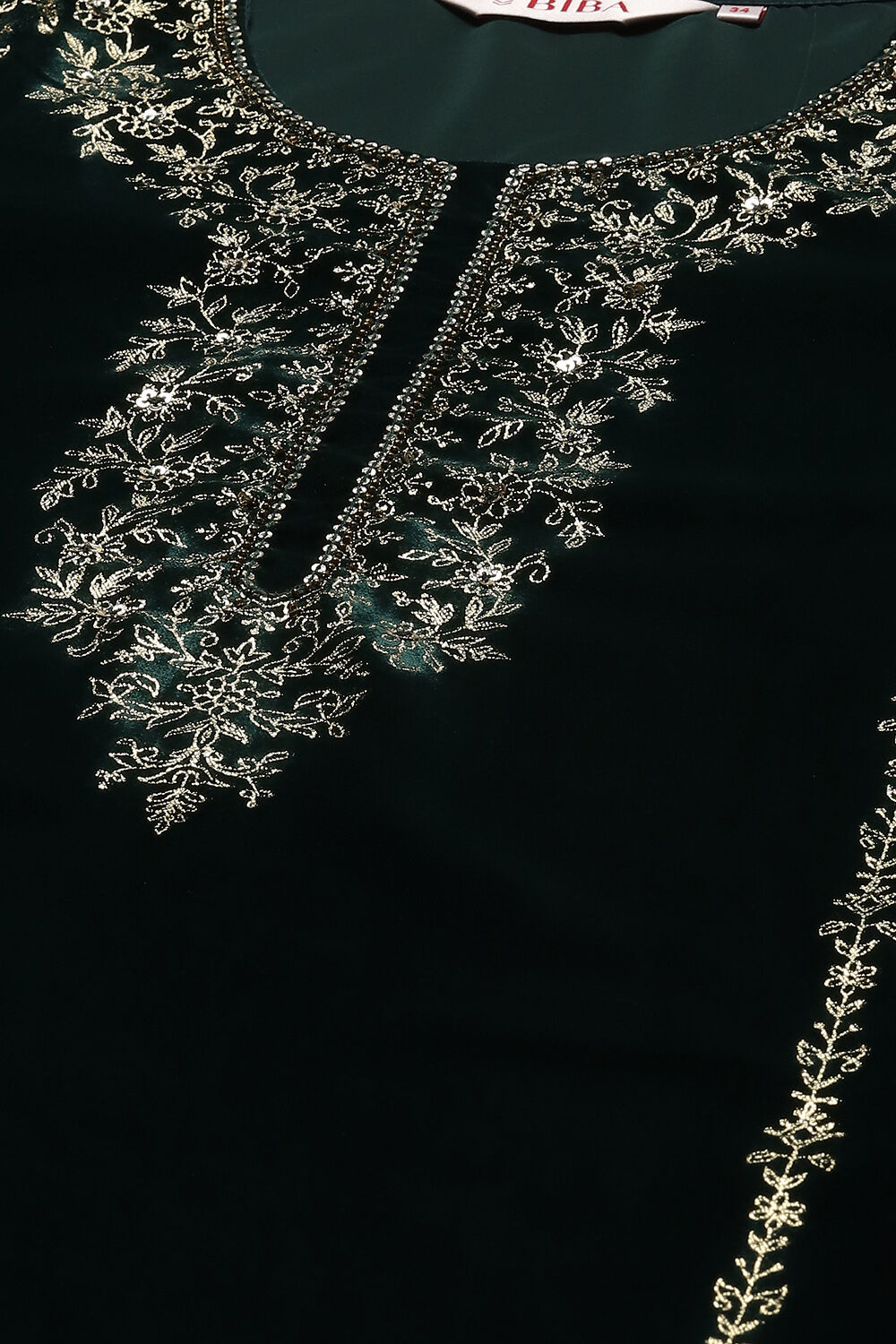 Maroon Poly Velvet Printed Straight Kurta image number 1