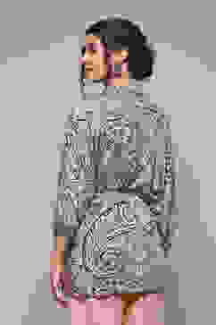 Grey LIVA Printed Top image number 4